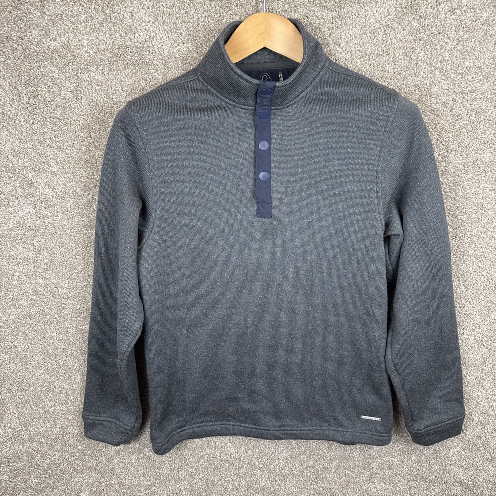 Swannies Golf‎ Wolff Fleece Pullover Mens Small 1/4 Snap Sweater Sweatshirt Gray